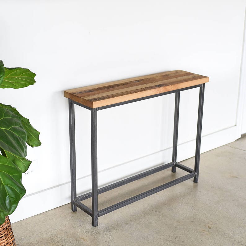Reclaimed Wood Console Table 36 Stoic Butcher Block Image 0