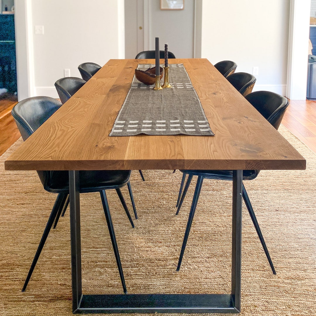 Quick Ship Reclaimed Wood Dining Table / U-shaped Metal Legs - Etsy