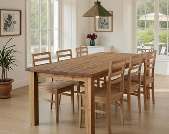 Reclaimed Wood Kitchen Table / Plank Farmhouse Dining Table