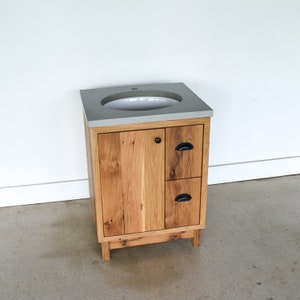 Small Bathroom Vanity / 30 Reclaimed Wood 2-Drawer Vanity / Single Sink Console image 4