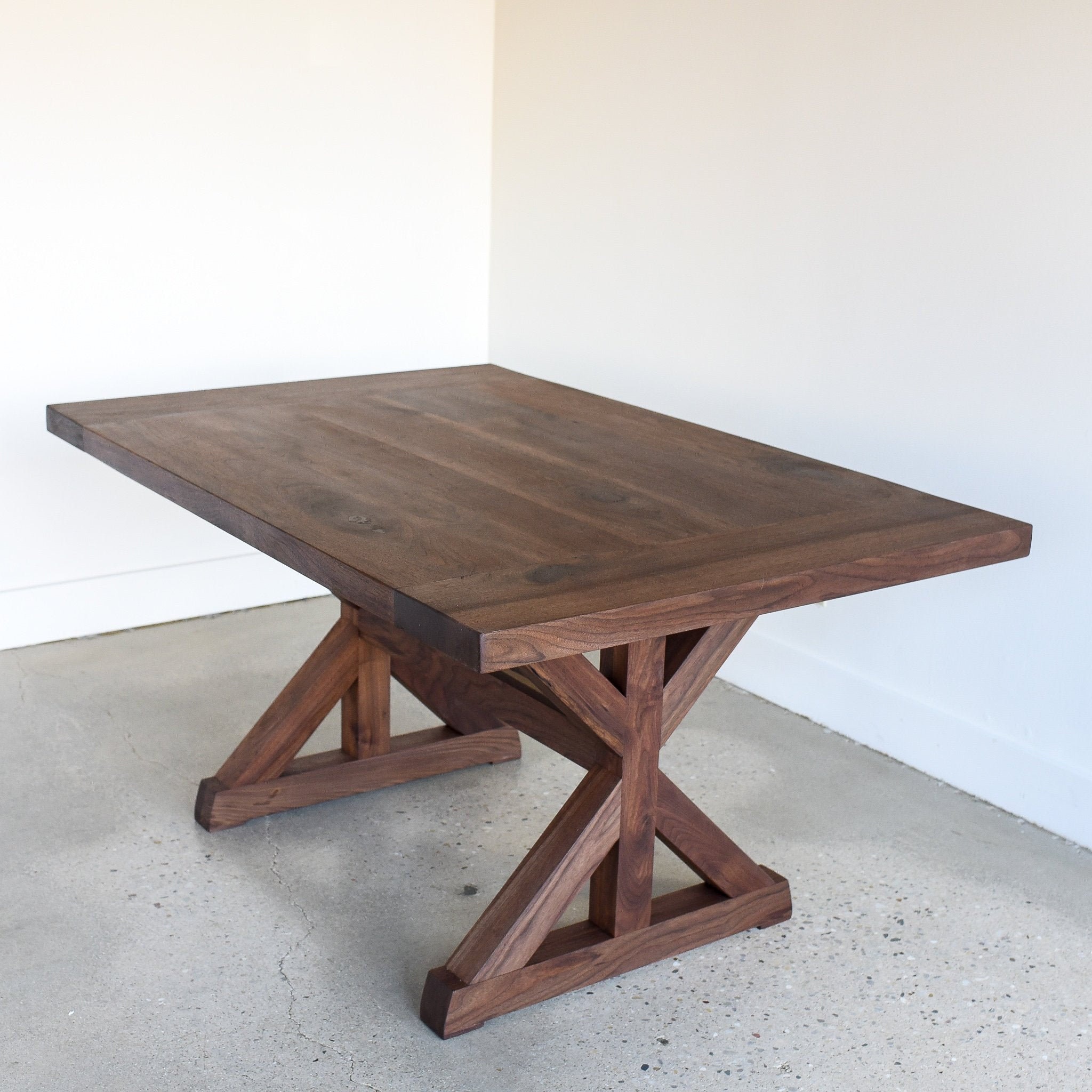 Trestle Dining Table Farm Table Solid Walnut Dining Table Etsy