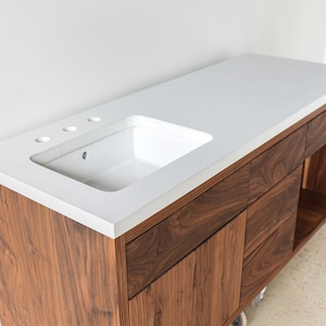 Concrete Floating Vanity Top / Rectangle Undermount Sink