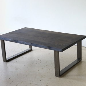 Solid Walnut Coffee Table / Industrial Steel Legs / Live Edge Coffee Table