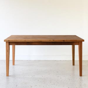 Slim Tapered Leg Dining Table Pictured In Reclaimed Oak Clear
