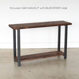 Quick Ship Console Table with Lower Shelf / Reclaimed Wood Sofa Table image 6