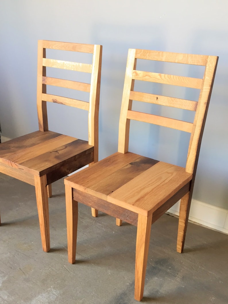 Reclaimed Barn Wood Dining Chair With Tapered Legs Etsy