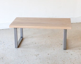 Reclaimed Wood Coffee Table / Industrial U-Shaped Metal Legs