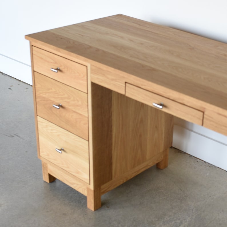 Danish Modern Desk / Solid White Oak Office Desk image 4