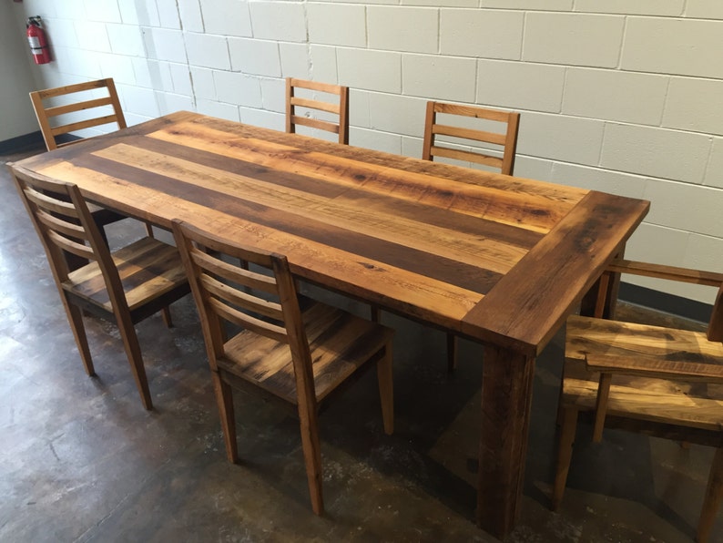 Extendable Farmhouse Dining Table / Reclaimed Wood Table With Smooth ...