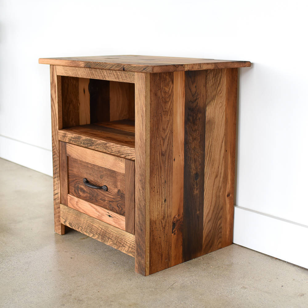 Rustic Bedside Table Reclaimed Wood Nightstand Handmade Etsy