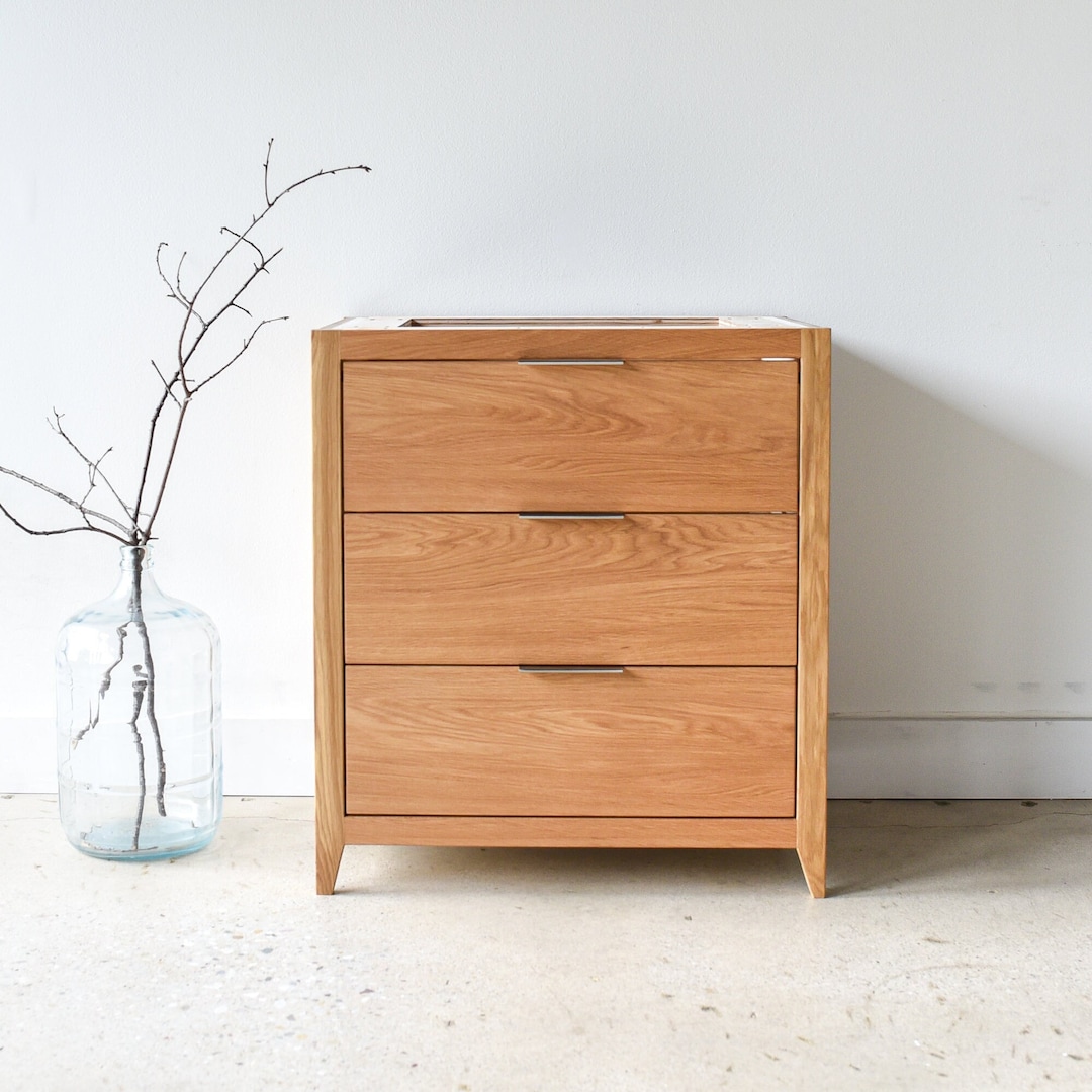 Quick Ship Bathroom Vanity / 3drawer Mid Century Modern Single Sink
