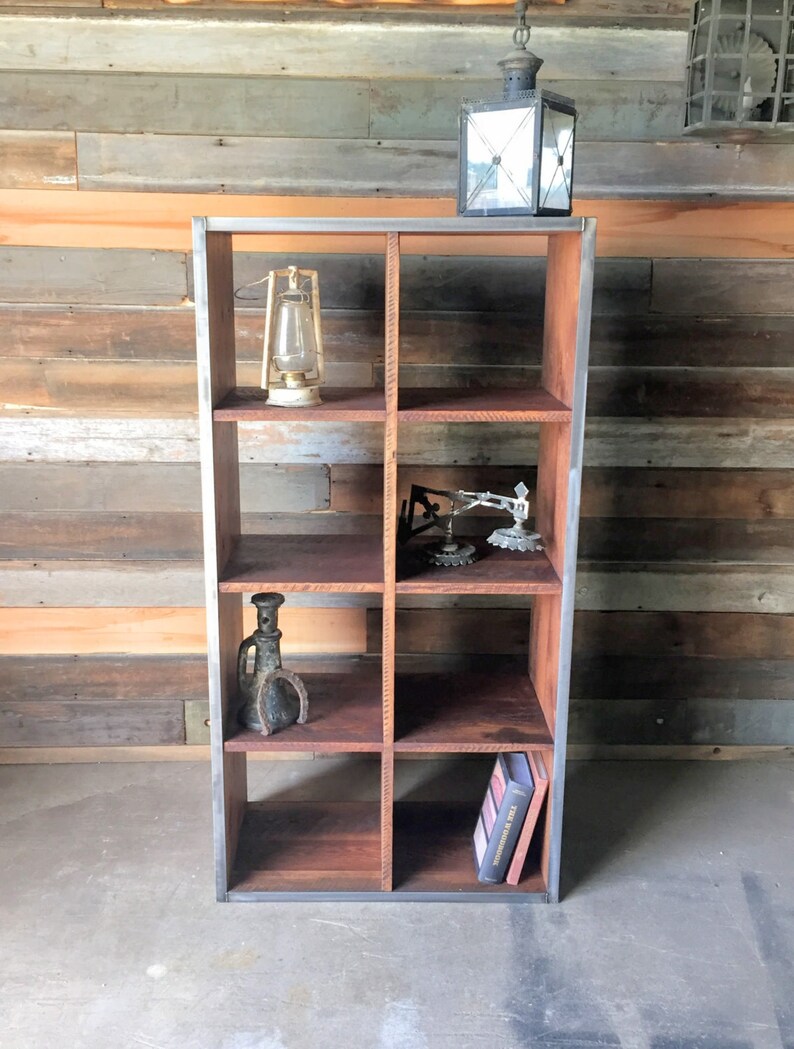 Reclaimed Wood Double Cube Bookcase Bookshelf Bookshelves Etsy