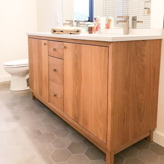 60 Solid Wood Double Sink Vanity, 60 Double Sink Bathroom Vanity Wood