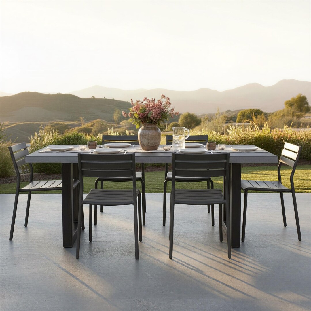 Industrial Modern Indoor/ Outdoor Concrete Dining Table - Etsy