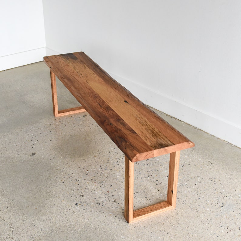 Live Edge Bench Made From Reclaimed Wood / Entryway Bench / Etsy