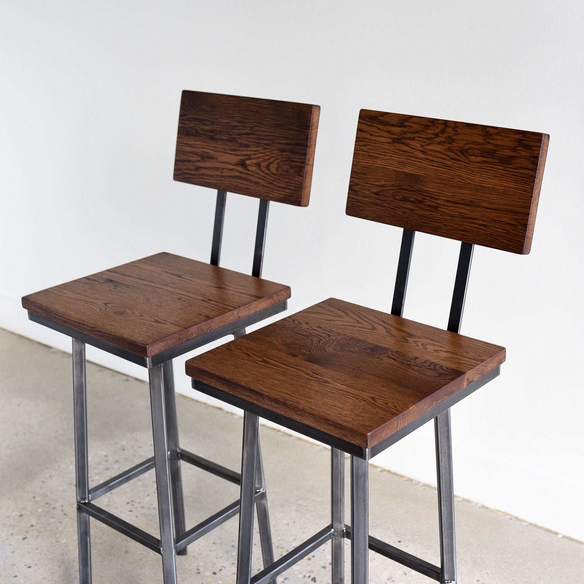 Bar Stool made from Reclaimed Barn Wood / Industrial Swivel Etsy