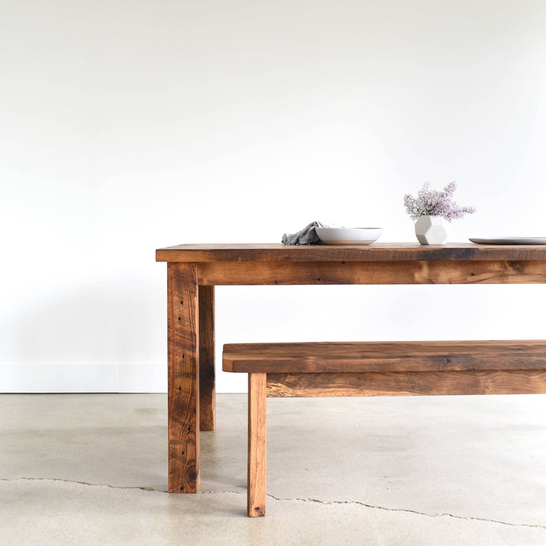 Quick Ship Farmhouse Kitchen Table / Reclaimed Wood Plank Dining Table image 1