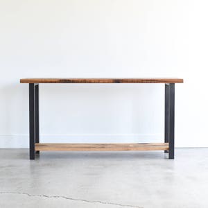 Quick Ship Console Table with Lower Shelf / Reclaimed Wood Sofa Table image 2