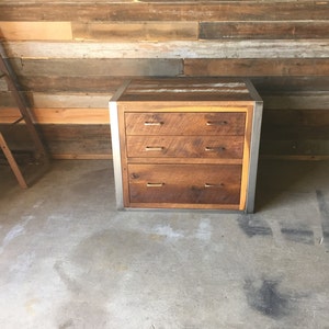 Reclaimed Wood File Cabinet / Industrial Reclaimed File Cabinet image 5