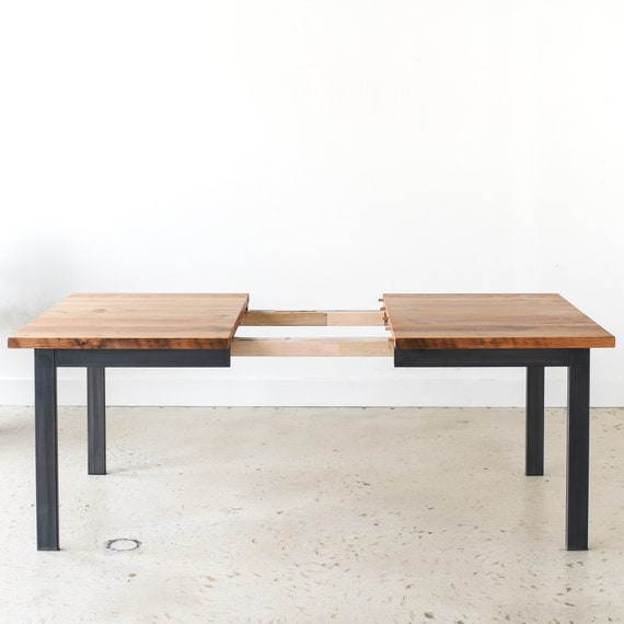 Extendable Dining Table Made From Reclaimed Wood 20 Leaf Etsy