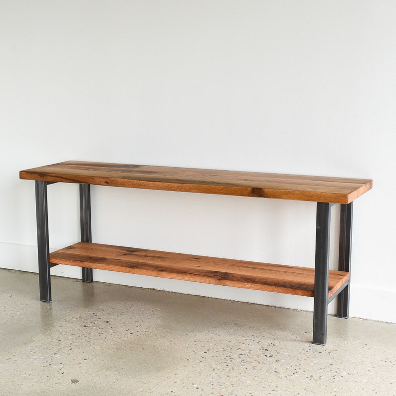 Reclaimed Media Console / Industrial Open Shelf TV Stand image 2