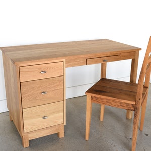 Danish Modern Desk / Solid White Oak Office Desk image 6