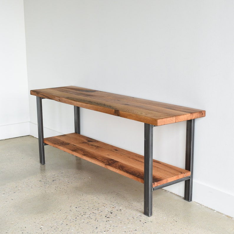 Reclaimed Media Console / Industrial Open Shelf TV Stand image 4