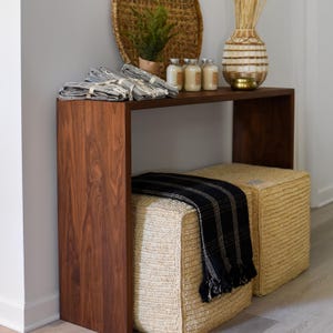Modern Console Table / Handmade Walnut Entryway Table image 1