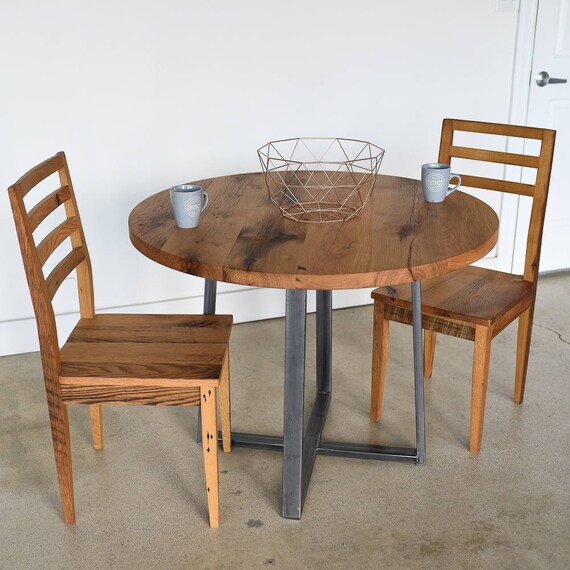 Round Dining Table Reclaimed Wood Kitchen Image 0