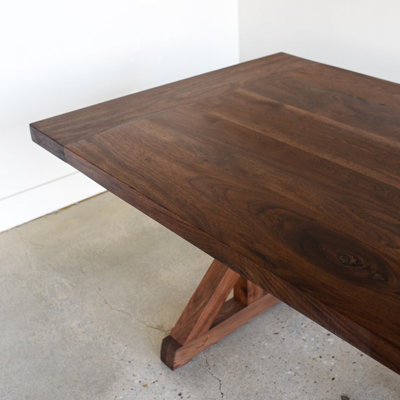 Trestle Dining Table / Farm Table / Solid Walnut Dining Table / Kitchen Table image 6