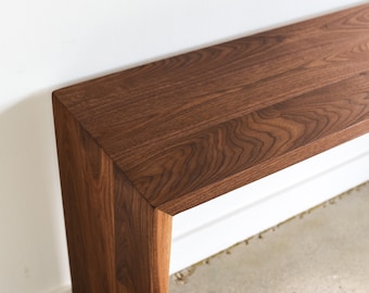 Quick Ship Modern Console Table / Handmade Walnut Entryway Table