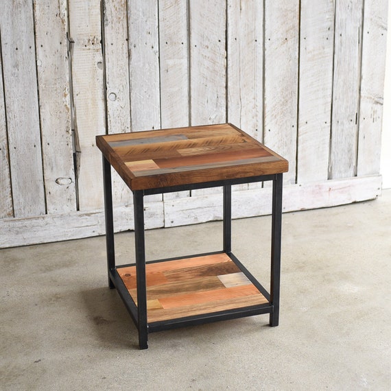 Rustic Nightstand Made From Reclaimed Wood Side Table With Etsy