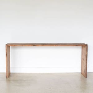 Reclaimed Wood Console Table / Modern Plank Entryway Table image 3