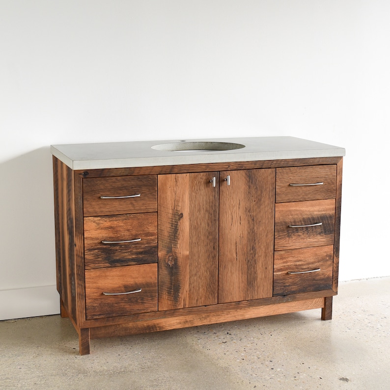 Rustic Bathroom Vanity 48 Reclaimed Wood Storage Image 0