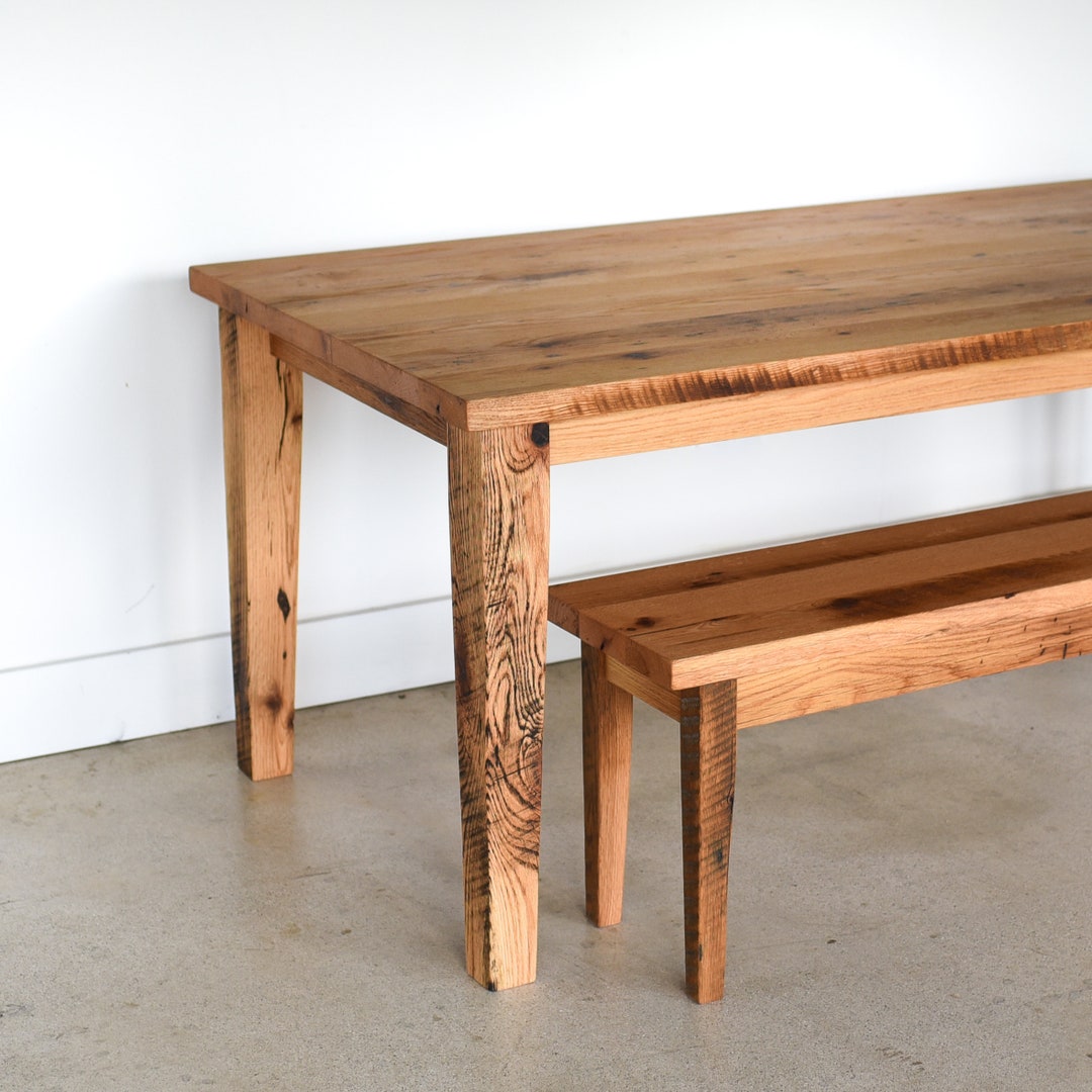 Quick Ship Reclaimed Wood Farmhouse Dining Table / Tapered Legs - Etsy