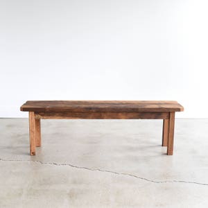 Reclaimed Wood Farmhouse Bench / Smooth Finish image 3