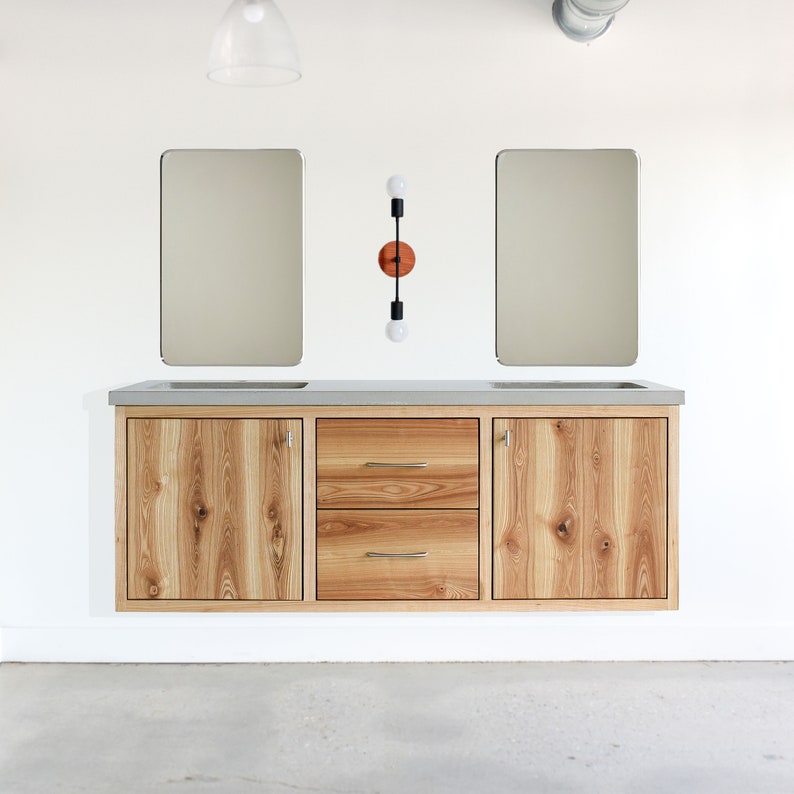 Concrete Vanity Top / Double Undermount Rectangle Sinks Etsy