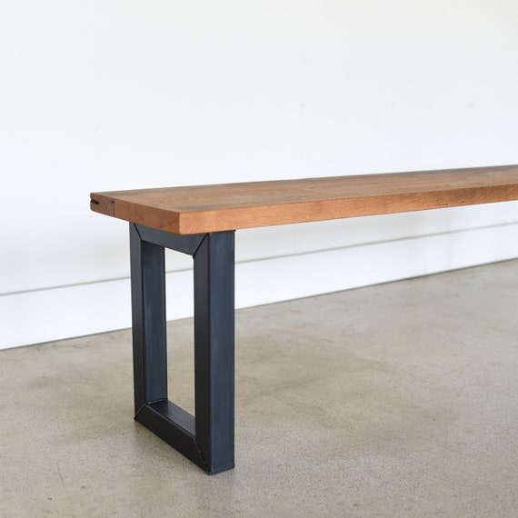 Industrial Barn Wood Plank Bench 2x 2 Rectangle Etsy