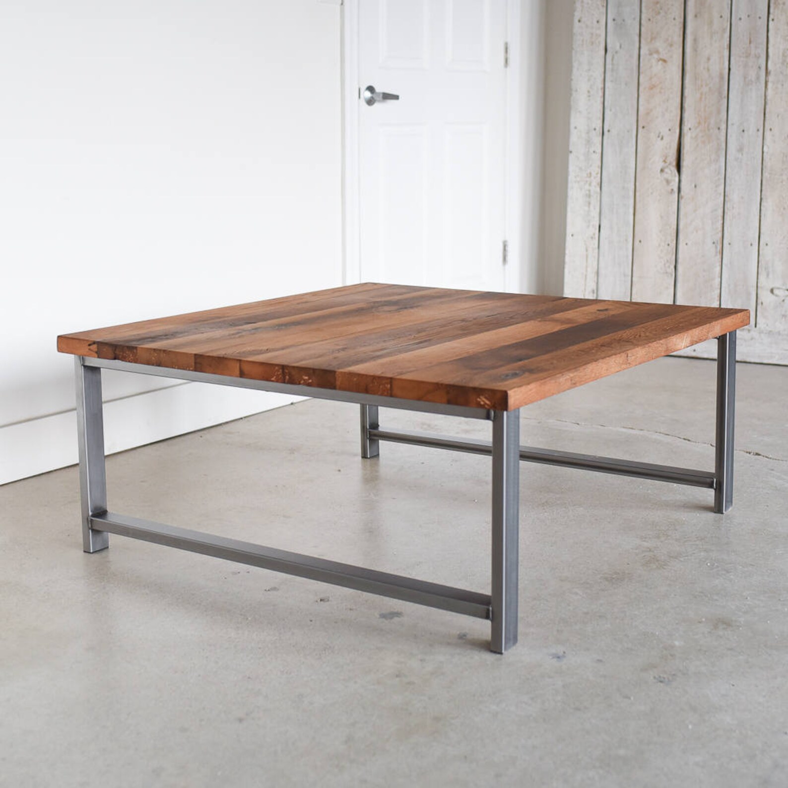 Square Coffee Table / Rustic Coffee Table Made From Reclaimed - Etsy