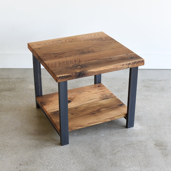Rustic industrial end table deals
