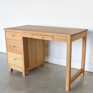 Danish Modern Desk / Solid White Oak Office Desk image 3