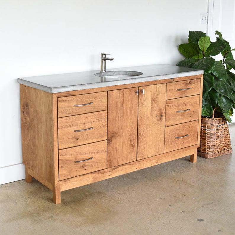 Solid Wood Bathroom Vanity 60 Mid Century Modern Solid Wood Bathroom Vanity 60 Mid Century Modern Image 0