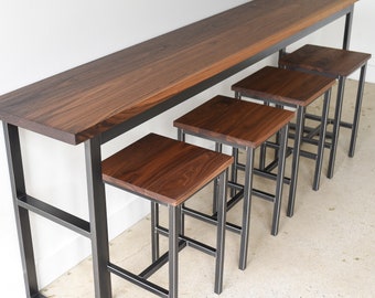Walnut Backless Bar Stools / Counter Height Stools
