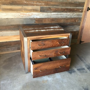 Reclaimed Wood File Cabinet / Industrial Reclaimed File Cabinet image 3