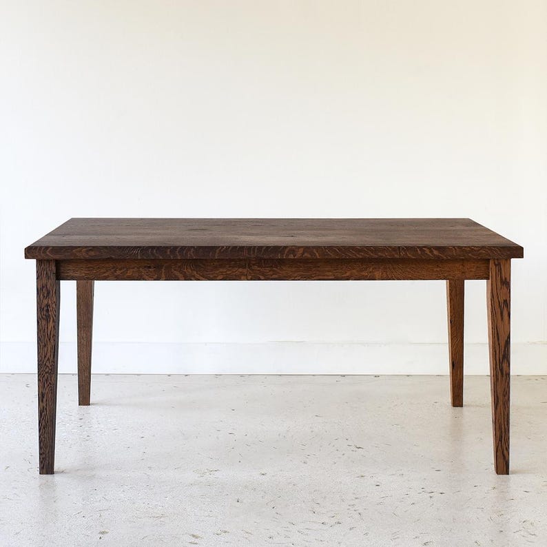 Slim Tapered Leg Dining Table Pictured In Reclaimed Oak Walnut