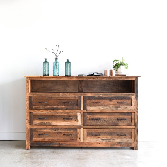 Large Rustic Dresser 6 Drawer Barn Wood Bedroom Dresser Etsy