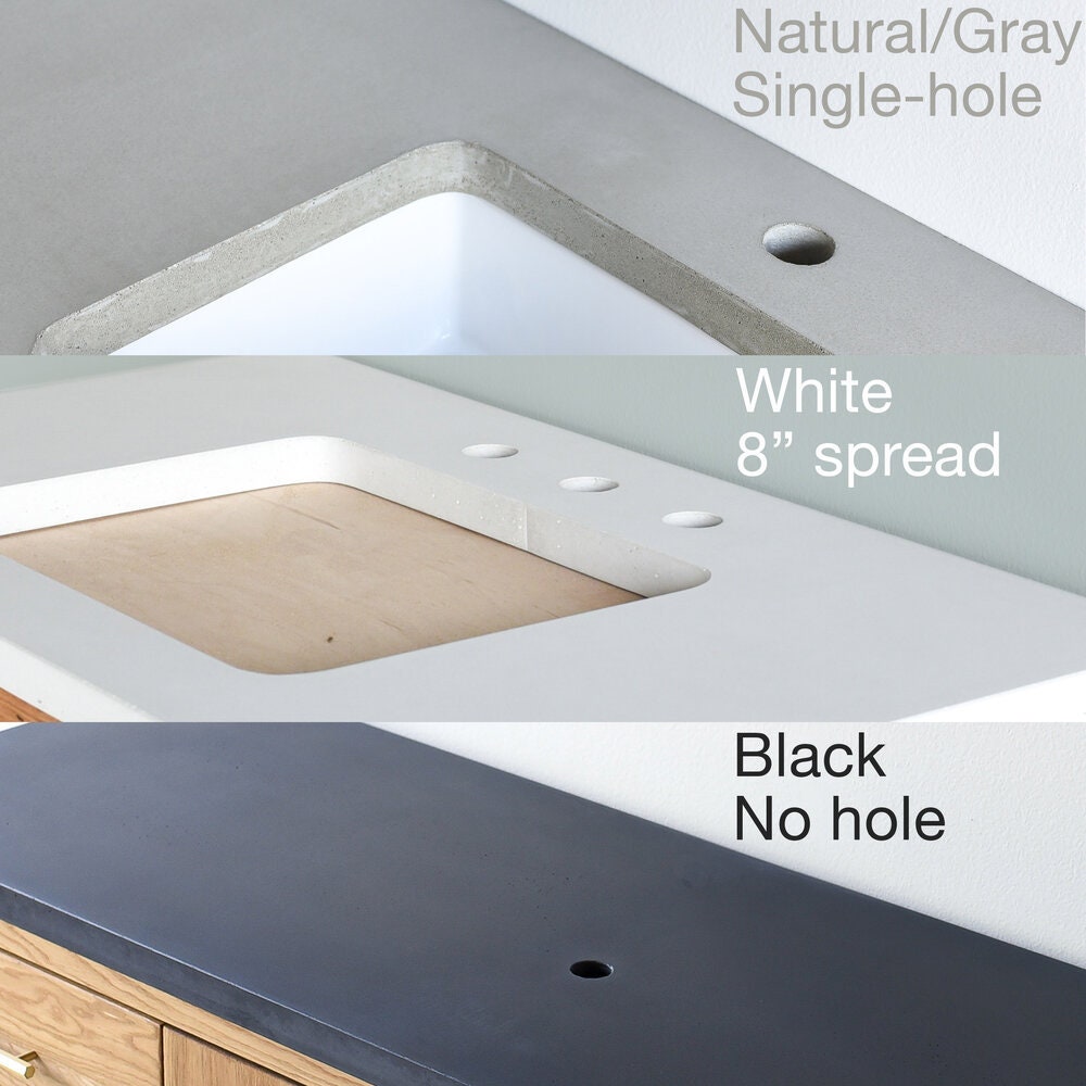 Bathroom Concrete Floating Vanity Top Rectangle Undermount Sink