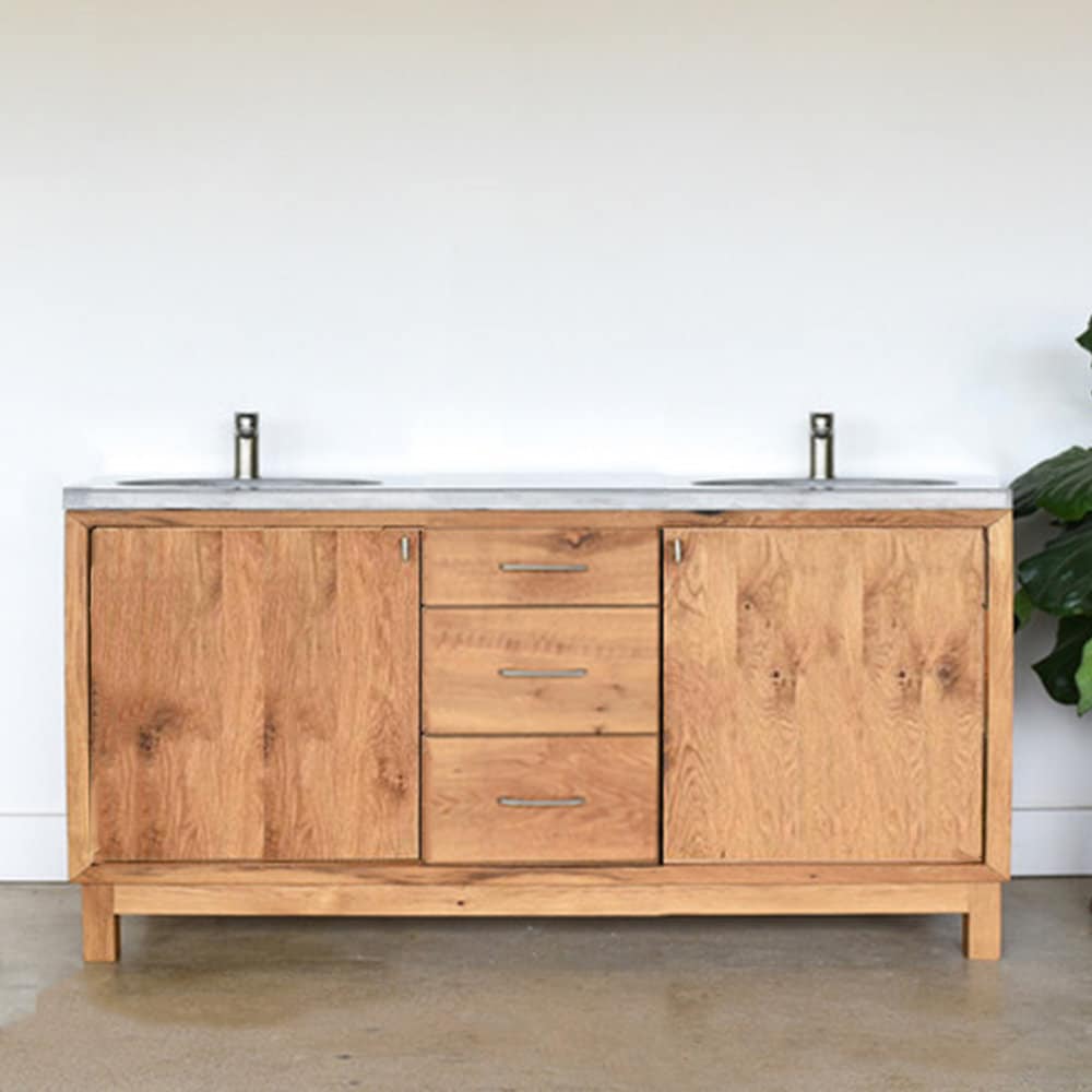 60 Farmhouse Vanity / Reclaimed Wood Bathroom Vanity / Double Sink Console  -  Canada