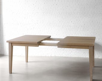 Extendable Tapered Leg Dining Table / Reclaimed Wood Kitchen Table