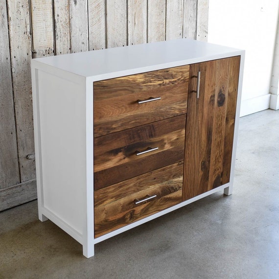 Reclaimed Wood Dresser White Wood Nursery Dresser Etsy